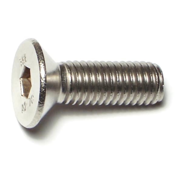 Midwest Fastener M8-1.25 Socket Head Cap Screw, Flat, Plain Stainless Steel, 25 mm Length, 5 PK 77063 - main